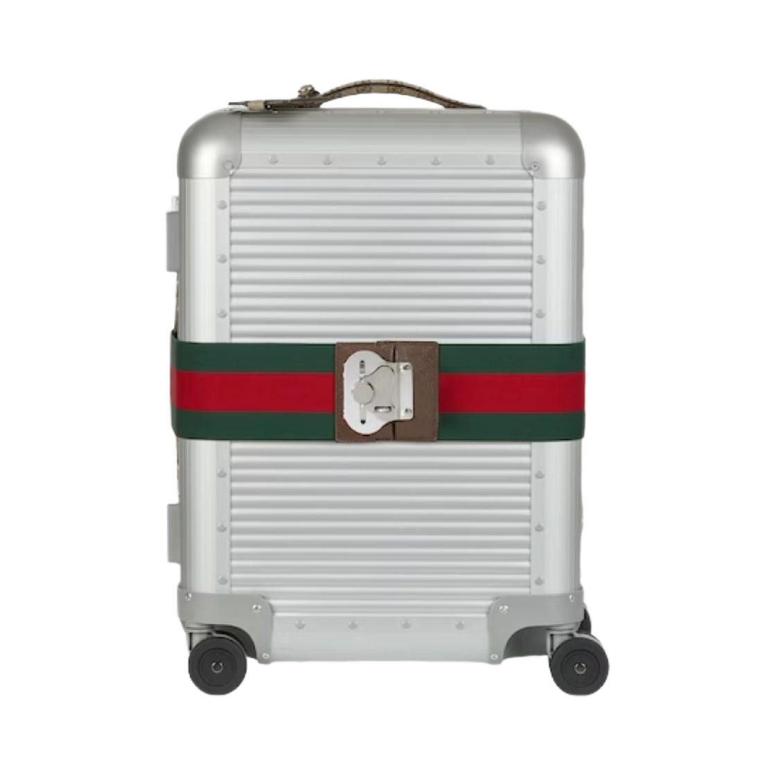 743718-9AACE-8188 Gucci Porter Cabin Plus Trolley with Strap Silver Aluminum