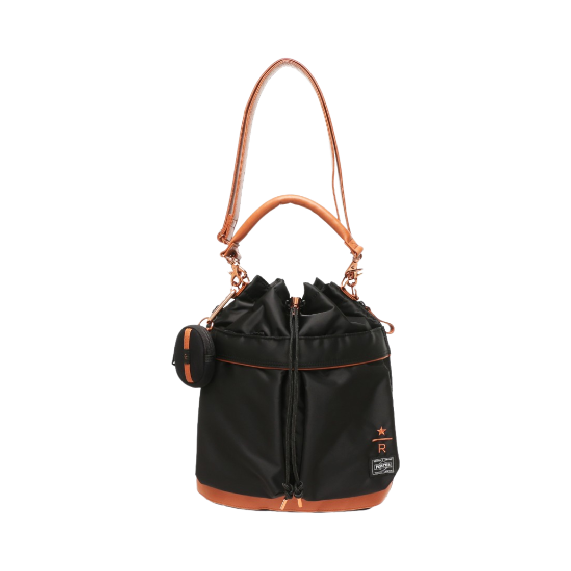 포터 x 스타벅스 리저브 커피 빈 쉐입 투웨이 툴백 블랙 브라운(Porter x Starbucks Reserve Coffee Bean Shape 2Way Tool Bag Black Brown) - 1