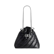 Balenciaga Crush Small Tote Bag Quilted Black