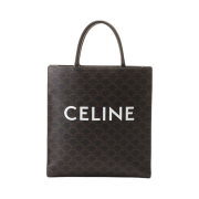 Celine Medium Vertical Cabas in Triomphe Canvas with Celine Print Black