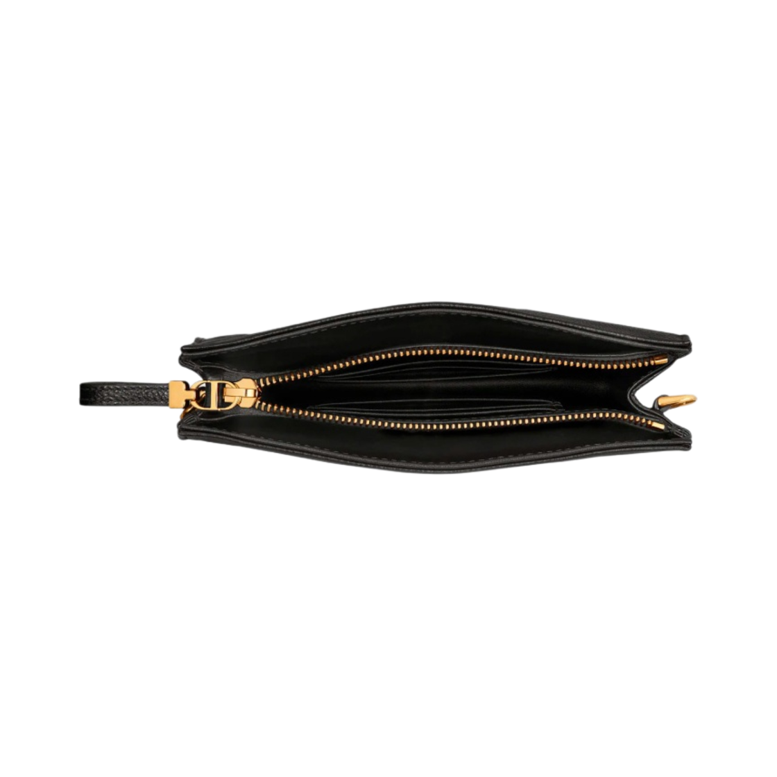 디올 카로 체인 지퍼 파우치 서플 까나쥬 카프스킨 블랙(Dior Caro Zipped Pouch with Chain Supple Cannage Calfskin Black) - 4