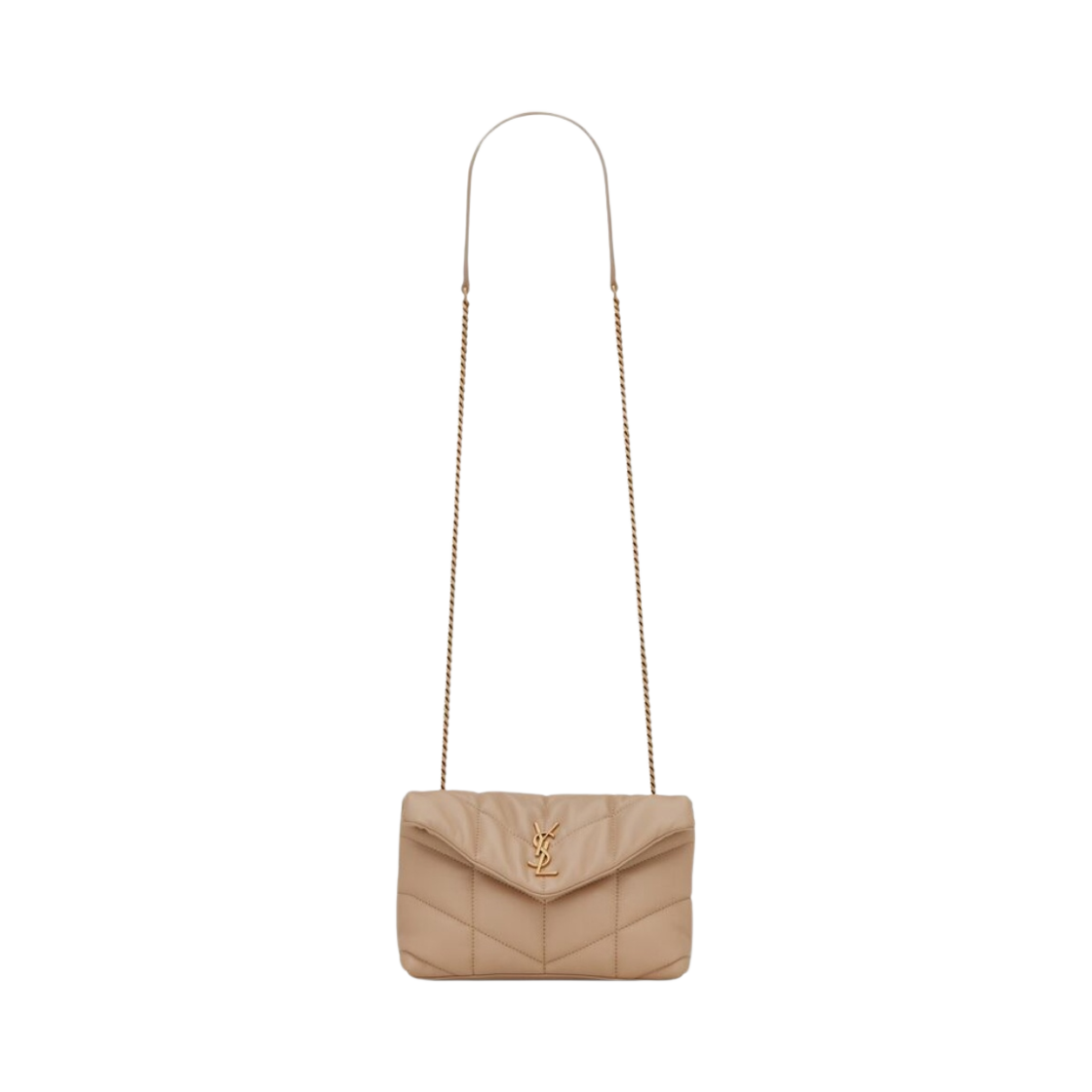 생로랑 퀼티드 램스킨 퍼퍼 토이백 다크 베이지(Saint Laurent Quilted Lambskin Puffer Toy Bag Dark Beige) - 1