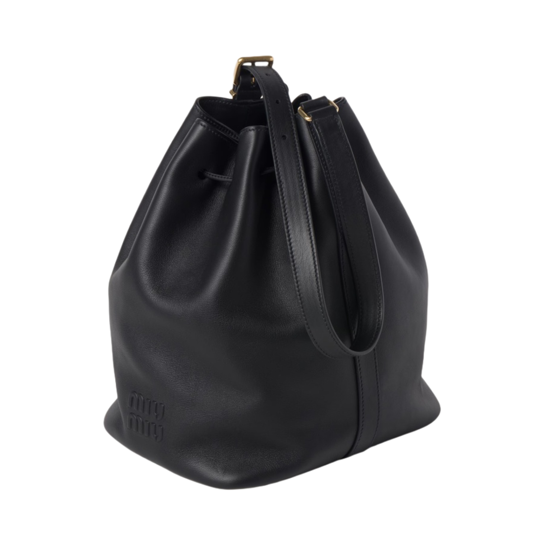 미우 미우 레더 버킷백 블랙(Miu Miu Leather Bucket Bag Black) - 2