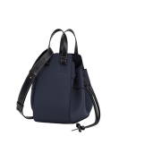 Loewe Small Hammock Drawstring Bag in Soft Grained Calfskin Midnight Blue Black