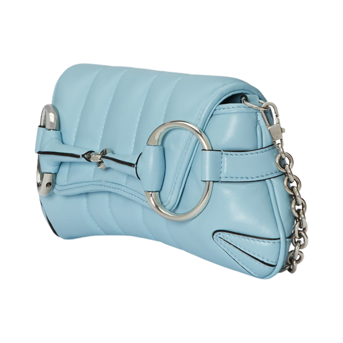 구찌 홀스빗 체인 스몰 숄더백 라이트 블루 레더(Gucci Horsebit Chain Small Shoulder Bag Light Blue Leather) - 3
