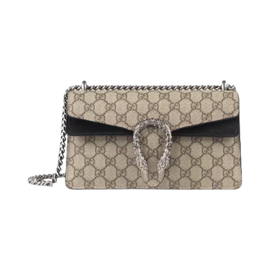 499623-92TJN-9862 Gucci Dionysus GG Small Shoulder Bag GG Supreme Black Suede