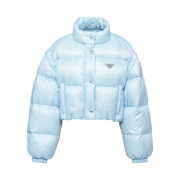 (W) Prada Re-Nylon Cropped Convertible Down Jacket Sky Blue
