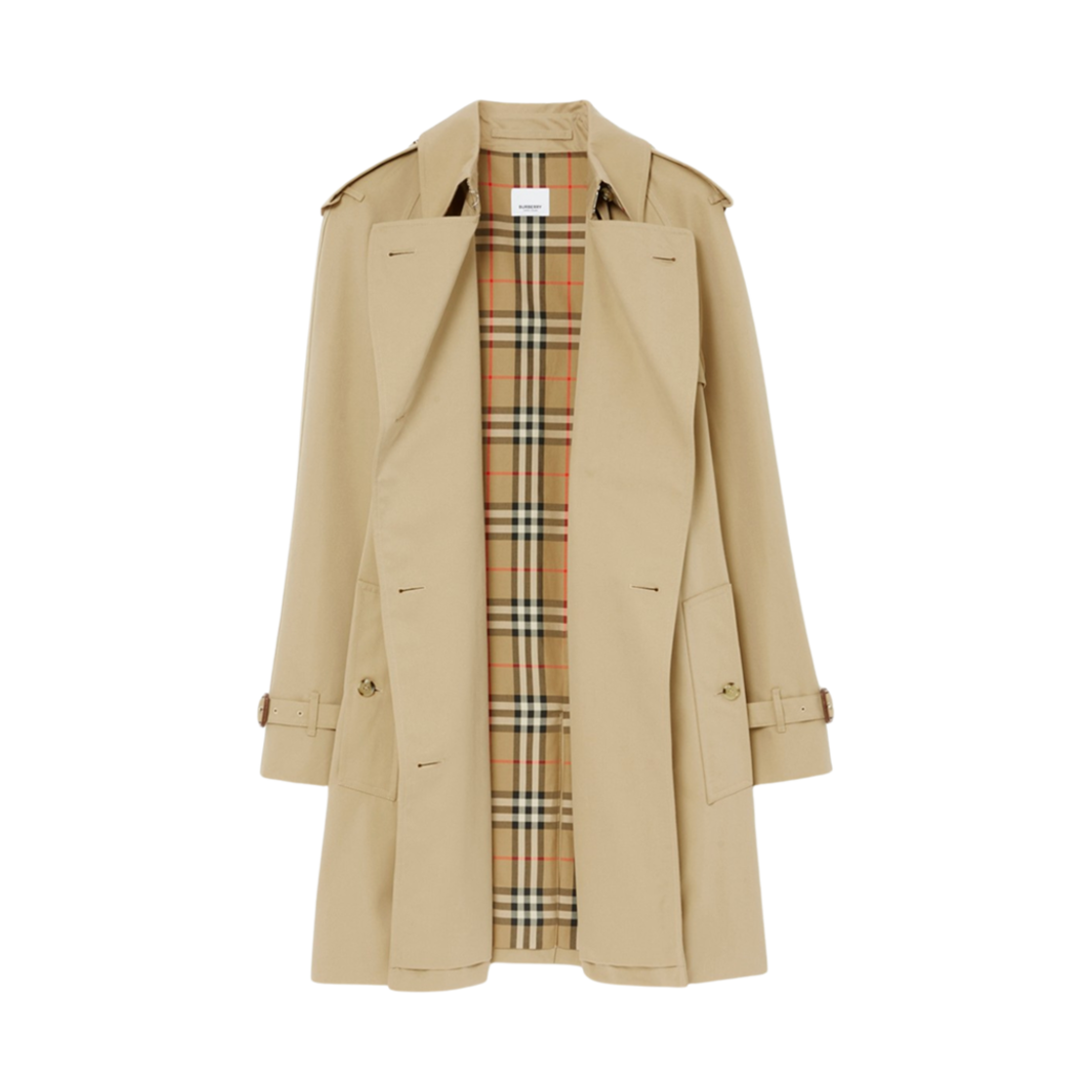 (W) 버버리 숏 개버딘 트렌치 코트 허니((W) Burberry Short Gabardine Trench Coat Honey) - 2
