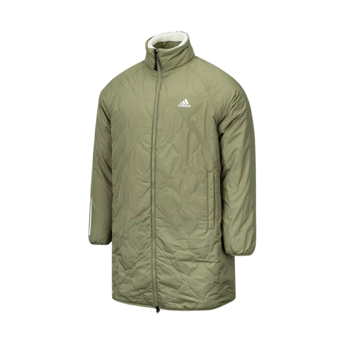 아디다스 리버시블 쉐르파 자켓 아이보리 카키 - KR 사이즈(Adidas Reversible Sherpa Jacket Ivory Khaki- KR Sizing) - 2