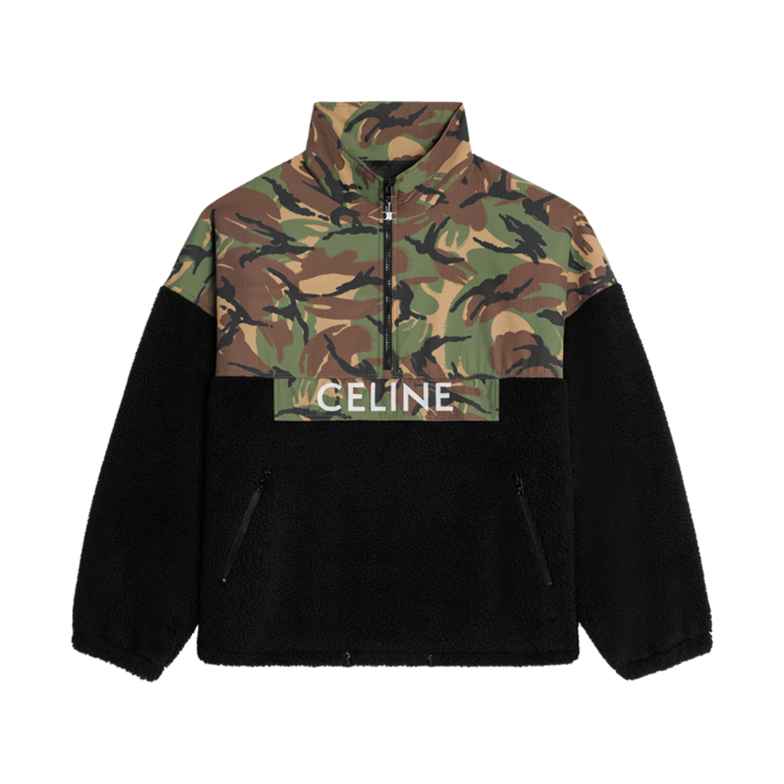 셀린느 반소재 자켓 블랙 카모플라쥬