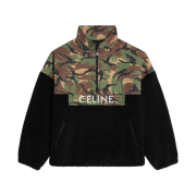 Celine Bi-Material Jacket Black Camouflage