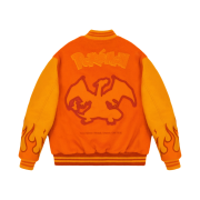 Vandy The Pink x Pokemon Charizard Flame Varsity Jacket Orange