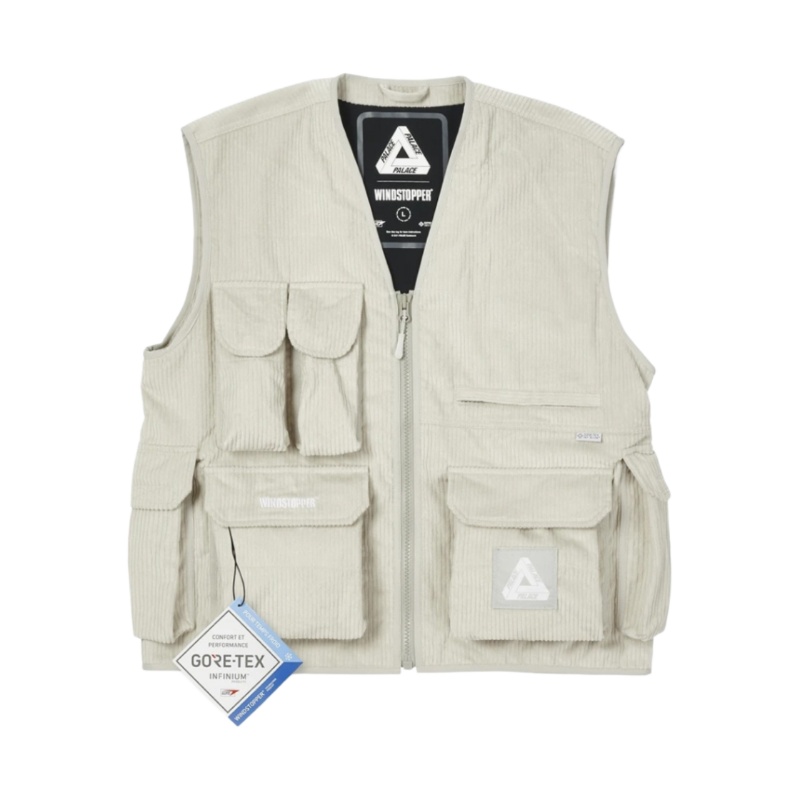- Palace Gore-Tex Infinium Corduroy Vest Stone - 21FW