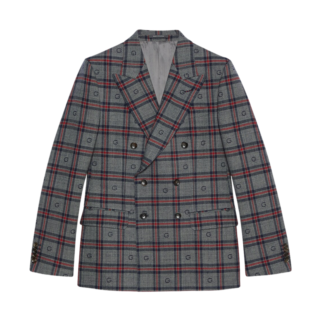 구찌 G 체크 울 자켓 그레이 블루(Gucci G Check Wool Jacket Grey Blue) - 1