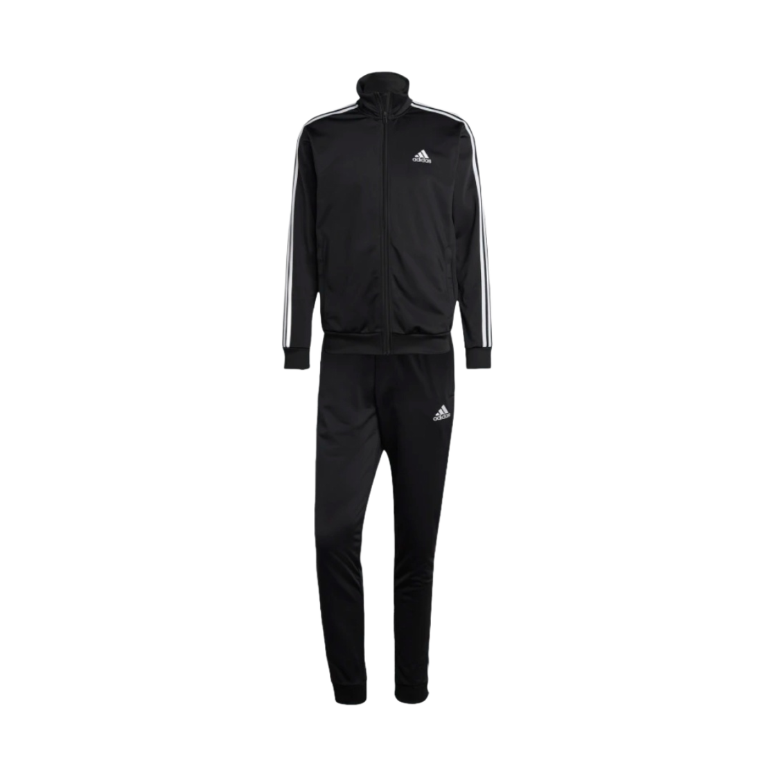 아디다스 베이직 삼선 트리콧 트랙 수트 세트 블랙 - US 사이즈(Adidas Basic 3-Stripes Tricot Track Suit Set Black - US Sizing) - 1