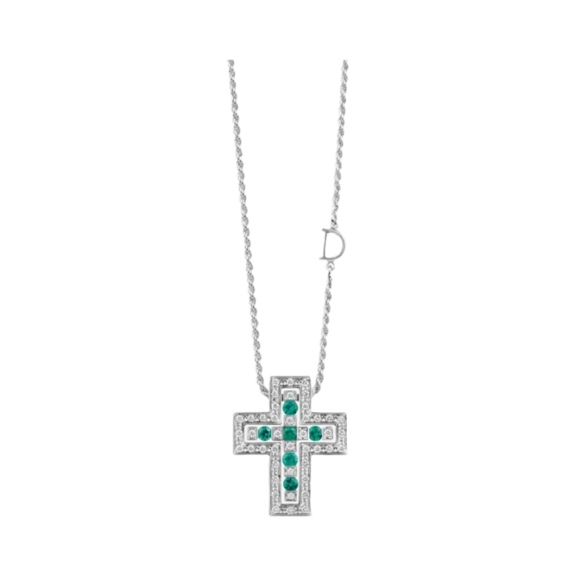 다미아니 벨에포크 다이아몬드 에메랄드 네클리스 화이트 골드(Damiani Belle Epoque Diamonds Emeralds Necklace White Gold)