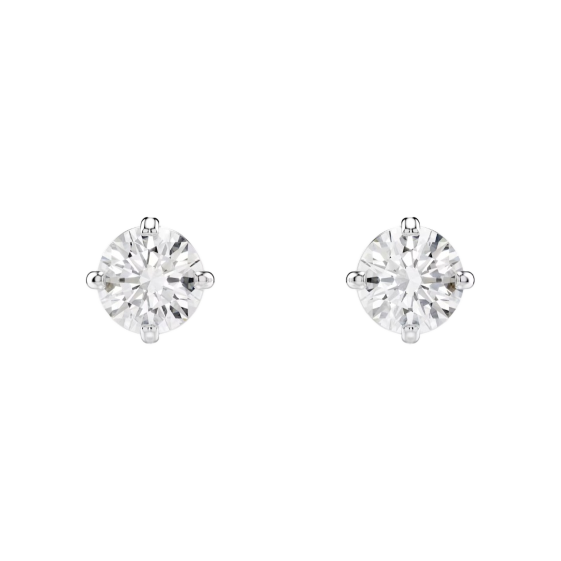 (W) 스와로브스키 어트랙트 스터드 이어링 라운드 컷 화이트 플래팅((W) Swarovski Attract Stud Earrings Round Cut White Plated)