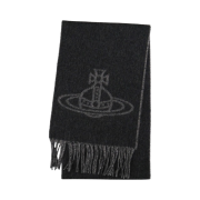 Vivienne Westwood Double Face Single Orb Muffler Anthracite
