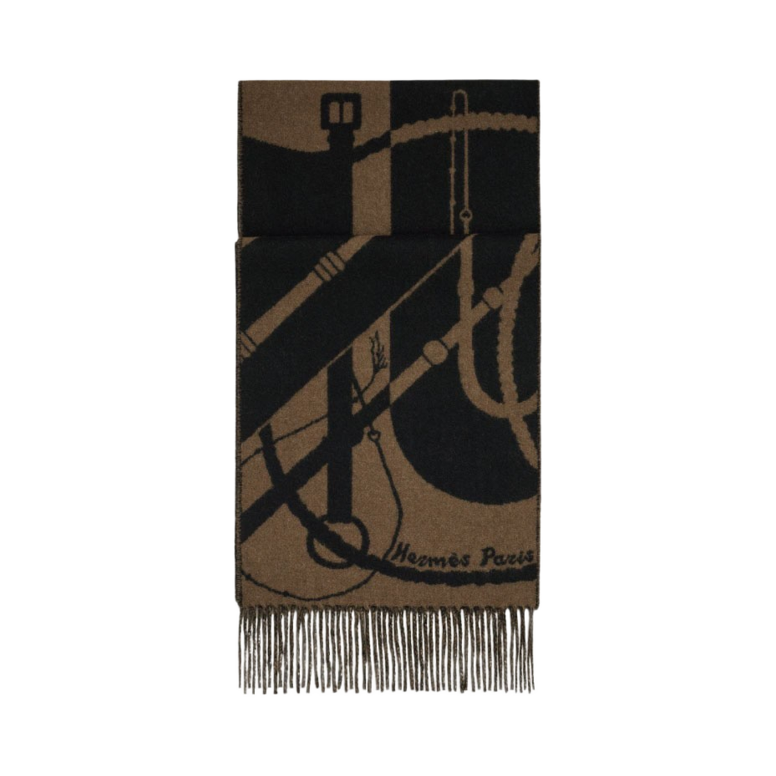 에르메스 클릭 클락 머플러 누아 에뚜쁘(Hermes Clic Cliac Muffler Noir Etoupe) - 1