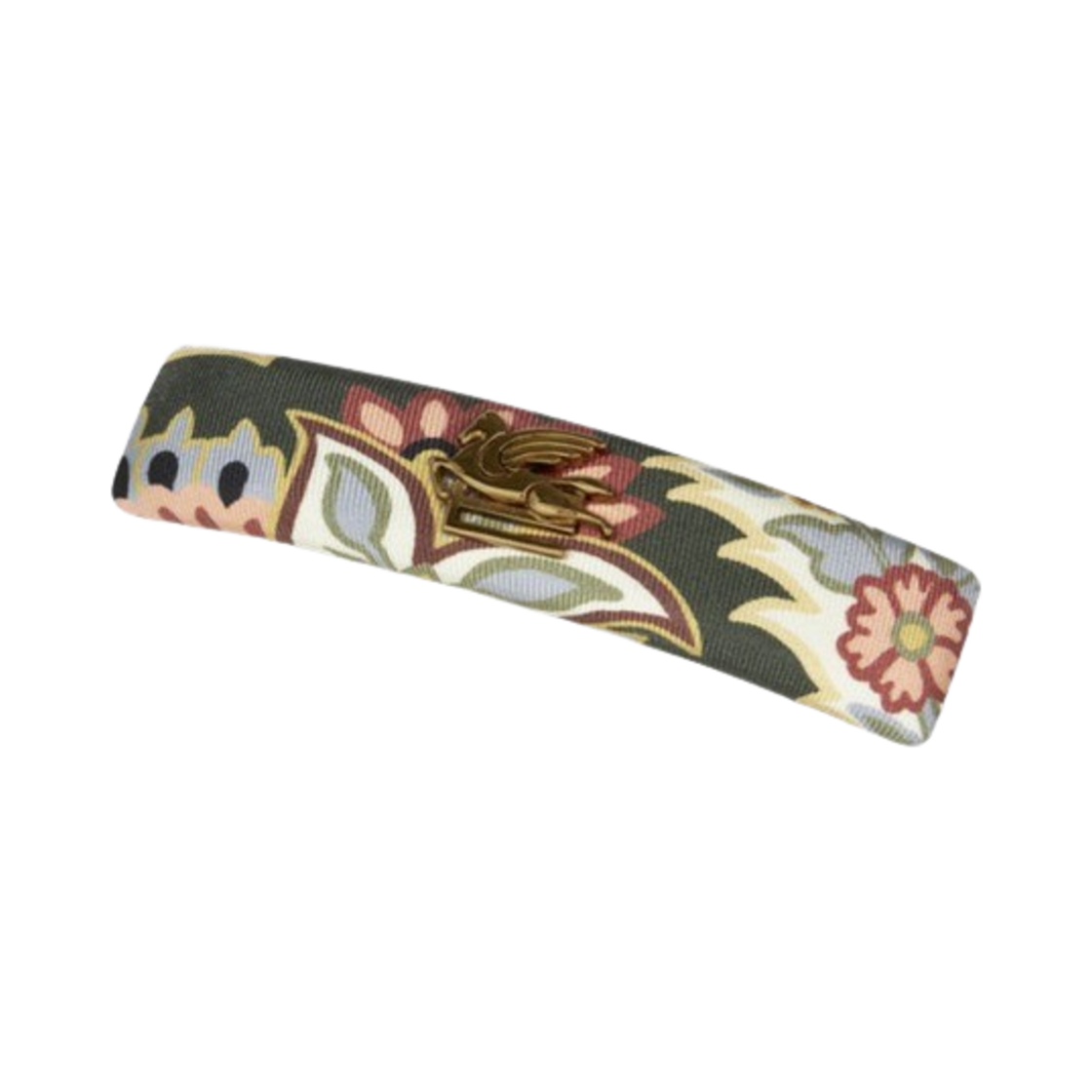 WF6B0003AA044X0890 (W) Etro Print Twill Hair Clip Deep Green