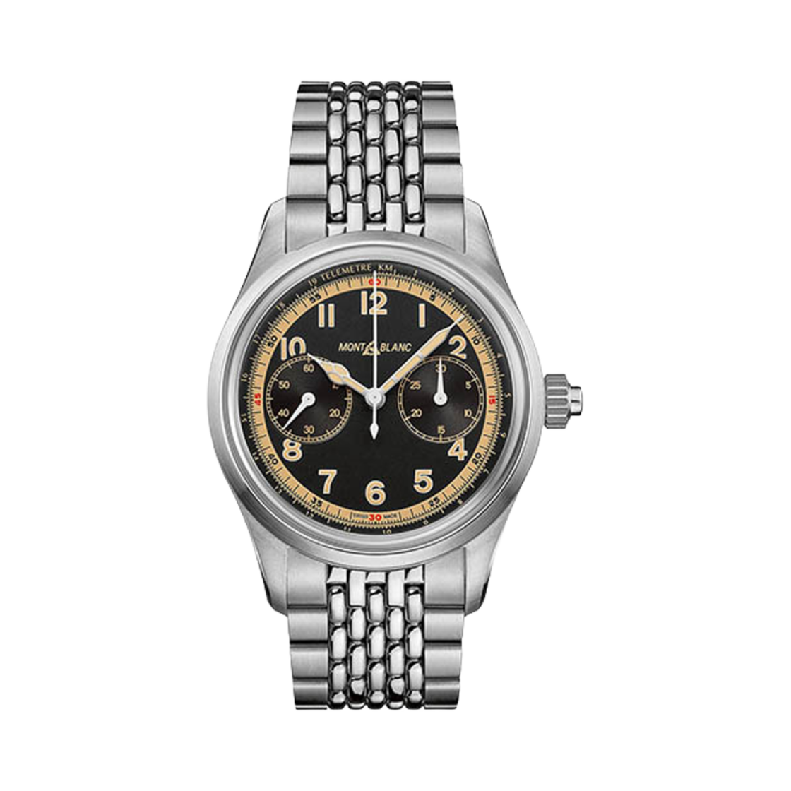 몽블랑 1858 모노푸셔 크로노그래프 오토매틱 42mm 스테인리스 스틸 블랙(Montblanc 1858 Monopusher Chronograph Automatic 42mm Stainless Steel Black)