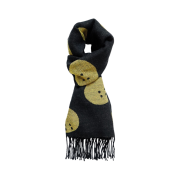 Kapital Wool Profile Rainbowy Crest Scarf Black