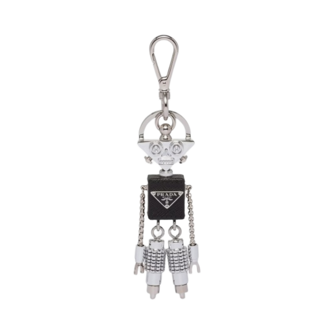 프라다 사피아노 레더 로봇 키체인 트릭 스틸 블랙(Prada Saffiano Leather Robot Keychain Trick Steel Black) - 1