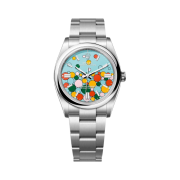 Rolex Oyster Perpetual 36mm 126000 Celebration Motif Turquoise Blue Oyster