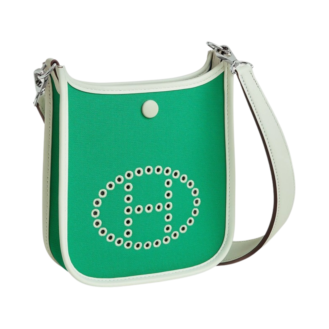 에르메스 네오 에블린 16 투톤 오피시에 스위프트 & 팔라듐 하드웨어 멍뜨 블루 아즈테크 베르 피즈(Hermes Neo Evelyne 16 Bag Two-Tone Officier Swift & Palladium Menthe Bleu Azteque Vert Fizz) - 2