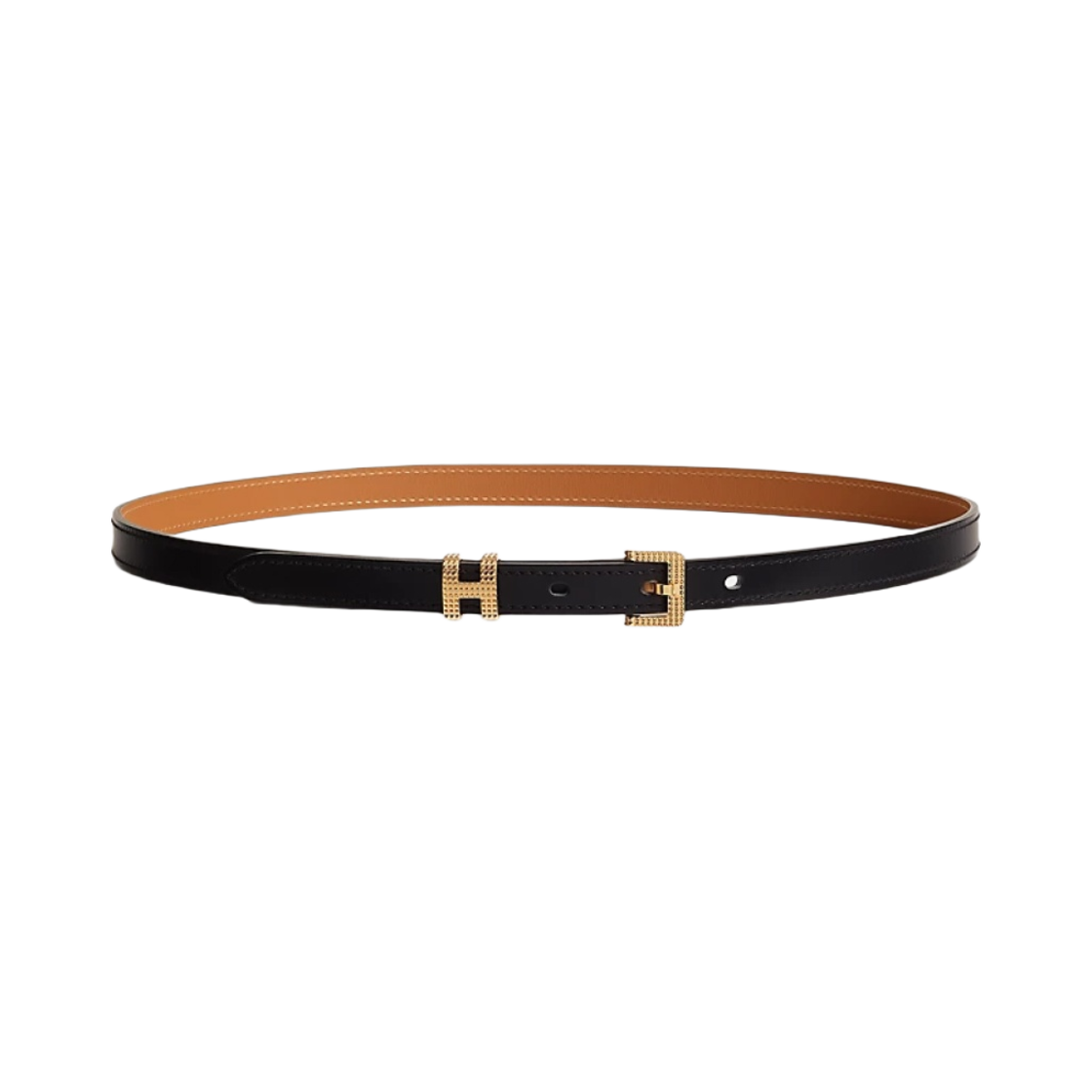 (W) 에르메스 팝아슈 길로쉬 15 벨트 & 골드 누아((W) Hermes Pop H Guillochee 15 Belt & Gold Noir) - 1