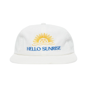 Hello Sunrise Washed Two Tone Logo 6Panel Cap Off White
