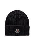 (W) Moncler Wool Beanie Black - 23FW