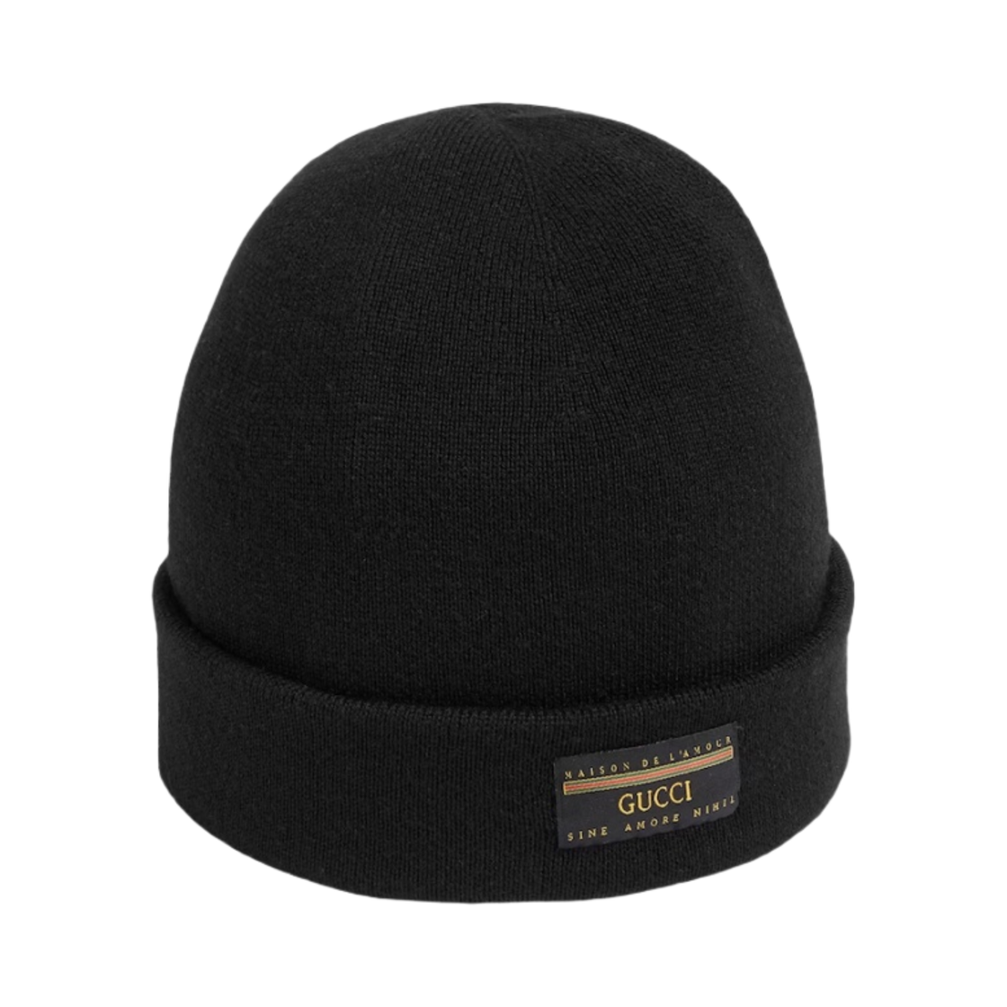 구찌 울 햇 구찌 라벨 블랙(Gucci Wool Hat with Gucci Label Black) - 1