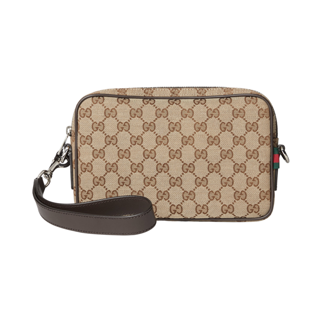 834802-FAEPS-9752 Gucci GG Canvas Small Crossbody Bag Beige Dark Brown