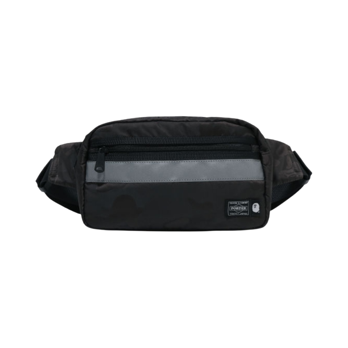 베이프 x 포터 솔리드 카모 웨이스트 백 블랙(BAPE x Porter Solid Camo Waist Bag Black) - 1