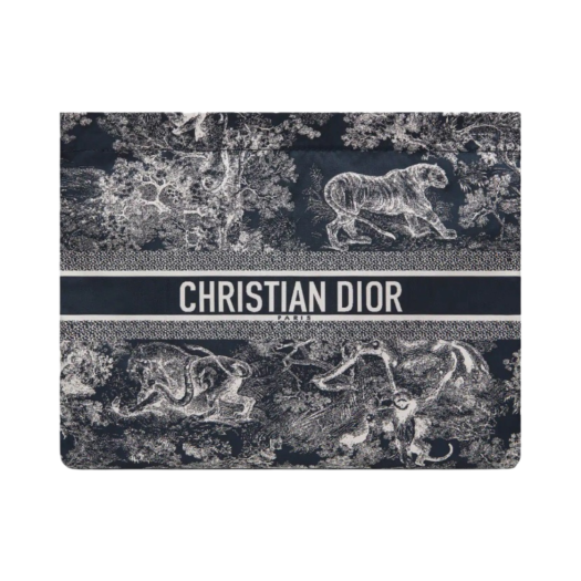 S5440UTEU-M928 Dior Toile de Jouy Reverse Technical Fabric Travel Zipped Pouch Blue