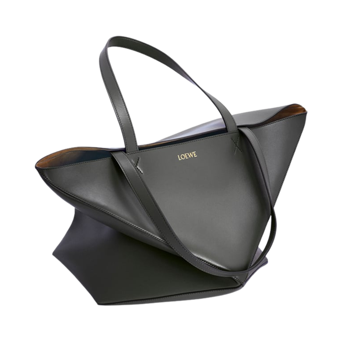 로에베 엑스트라 라지 퍼즐 폴드 토트 인 샤이니 카프스킨 블랙(Loewe Extra large Puzzle Fold Tote In Shiny Calfskin Black) - 3