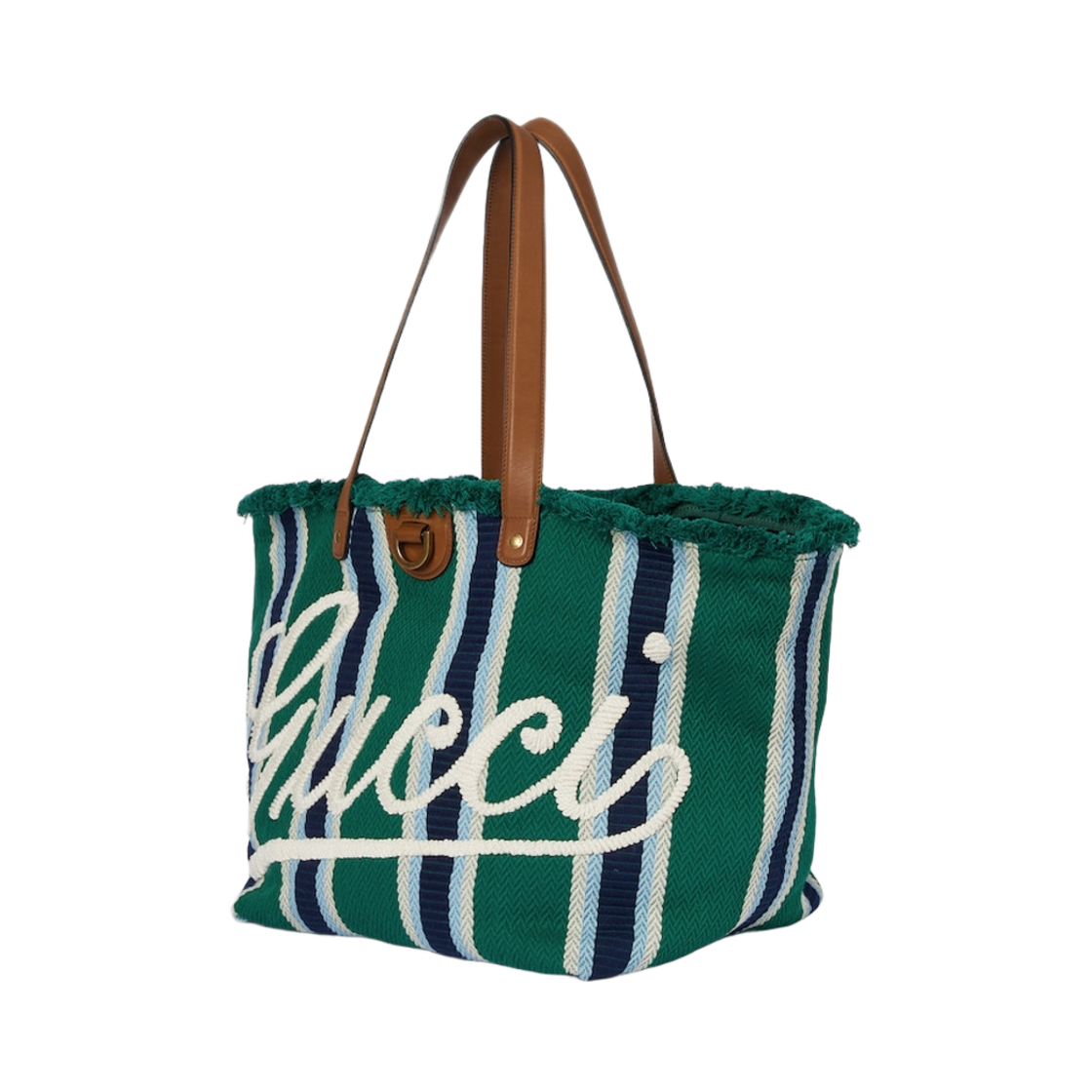 구찌 자수 미디움 캔버스 토트백 그린 멀티컬러(Gucci Embroidery Medium Canvas Tote Bag Green Multicolor) - 2