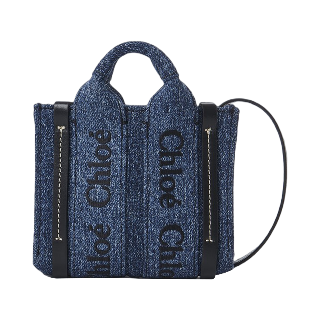 끌로에 우디 나노 토트 데님