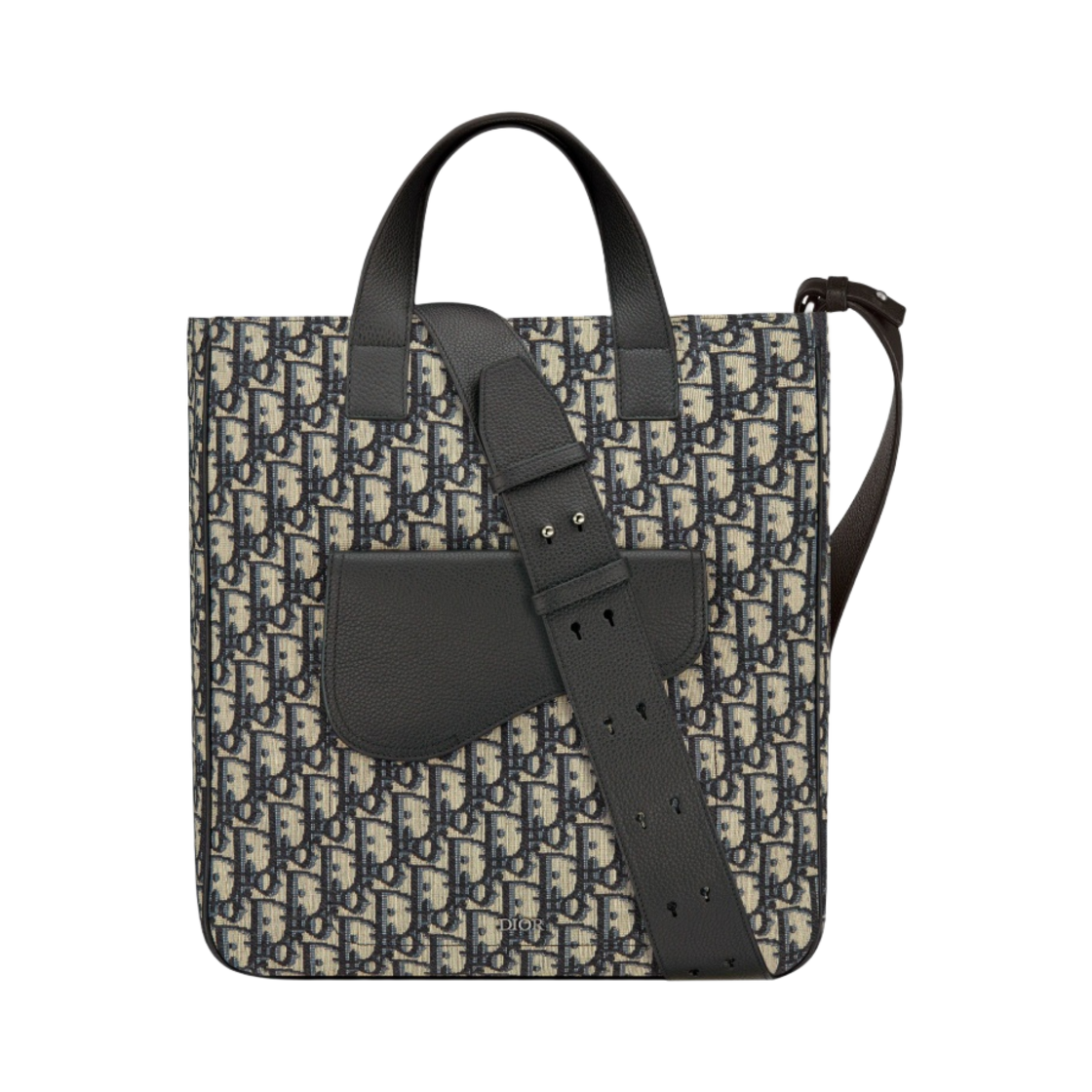 디올 새들 숄더 스트랩 토트백 베이지 & 블랙 디올 오블리크 자카드(Dior Saddle Shoulder Strap Tote Bag Beige & Black Dior Oblique Jacquard)