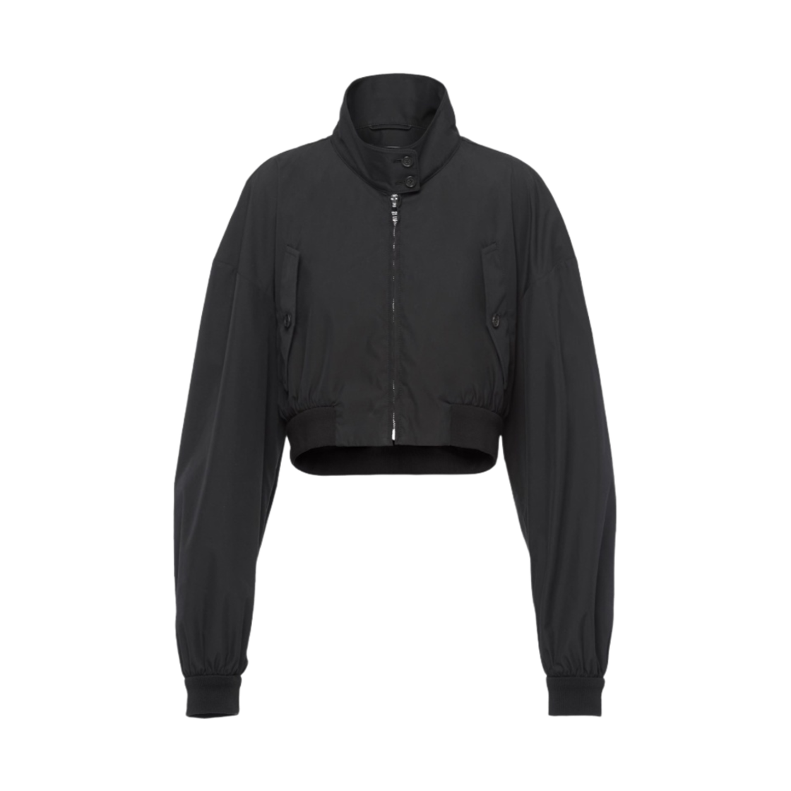 (W) 프라다 파나마 코튼 블루종 자켓 블랙((W) Prada Panama Cotton Blouson Jacket Black) - 1