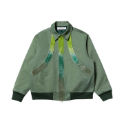 The Museum Visitor Curved Flap Pocket Bomber Jacket Khaki -23PS