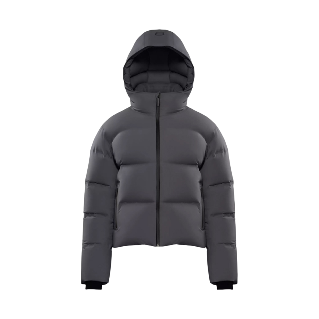 84729 (W) Aritzia The Super Puff Shorty Waterproof Japanese Rainstop Goose Down Puffer Jacket Elegant Charcoal