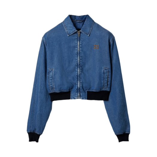 (W) Miu Miu Denim Blouson Jacket Blue