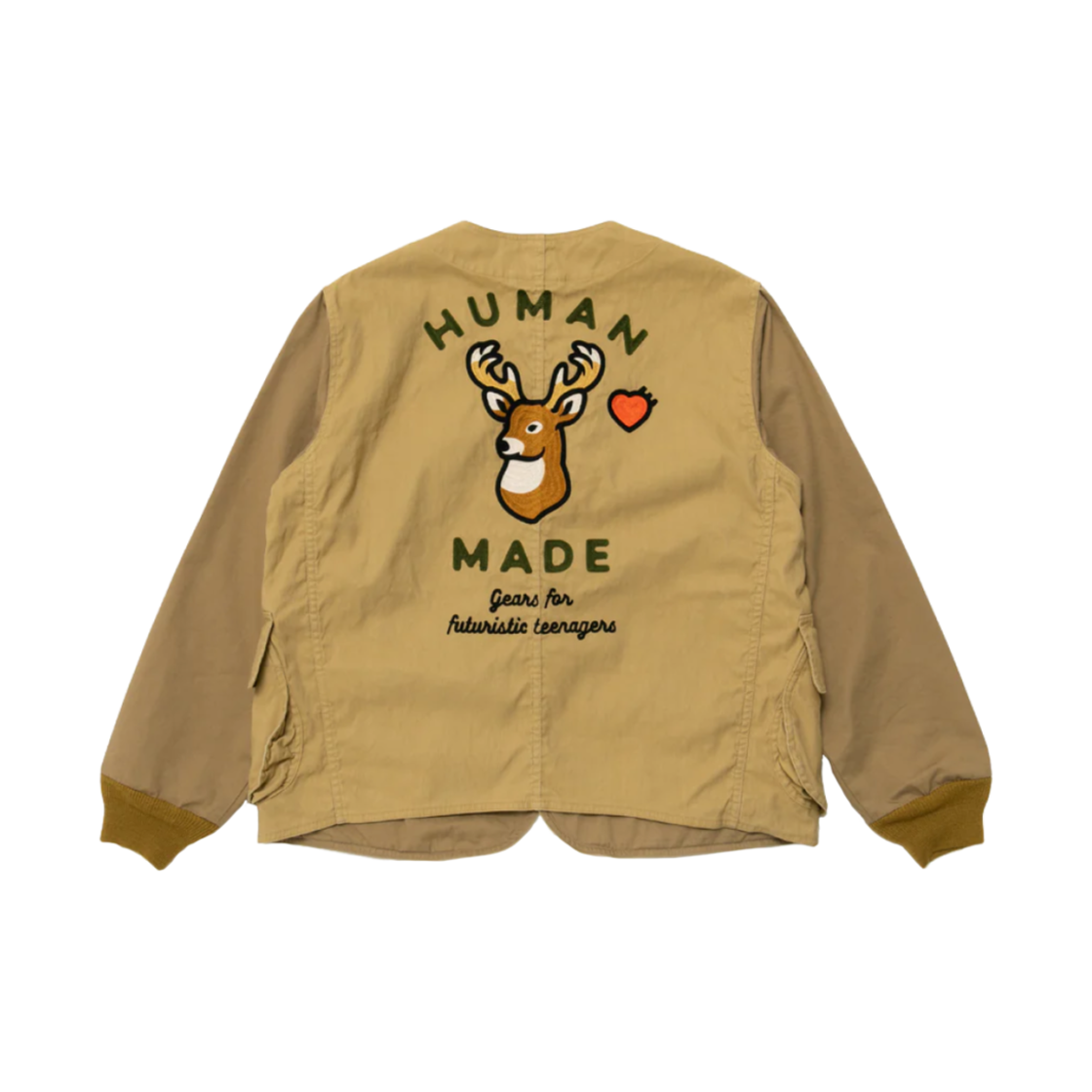 휴먼 메이드 카라리스 헌팅 자켓 베이지(Human Made Collarless Hunting Jacket Beige) - 1
