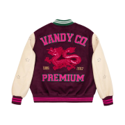 Vandy The Pink Year Of Dragon Varsity Jacket Burgundy