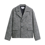 Zara Herringbone Textured Jacket Limited Edition Black White