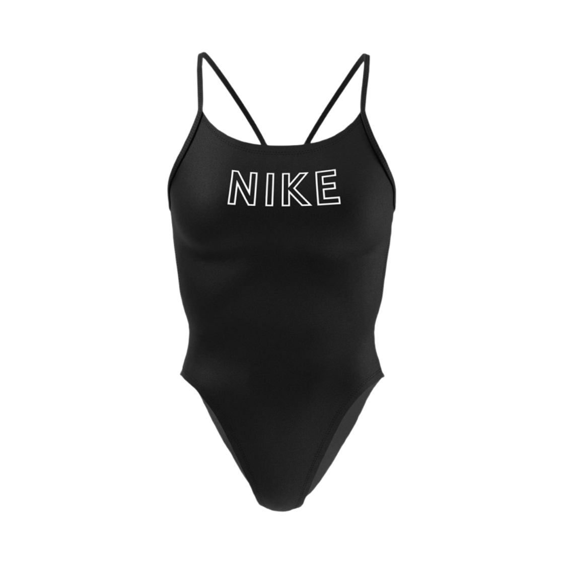 (W) 나이키 스윔 로고 컷 아웃 블랙((W) Nike Swim Logo Cut Out Black)