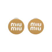 (W) Miu Miu Logo Earrings Gold