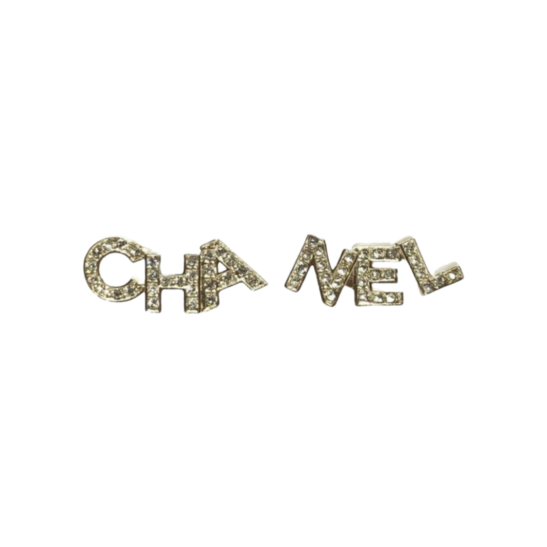 (W) 샤넬 스터드 이어링 메탈 스트라스 & 골드 크리스탈((W) Chanel Stud Earrings Metal Strass & Gold Crystal) - 1